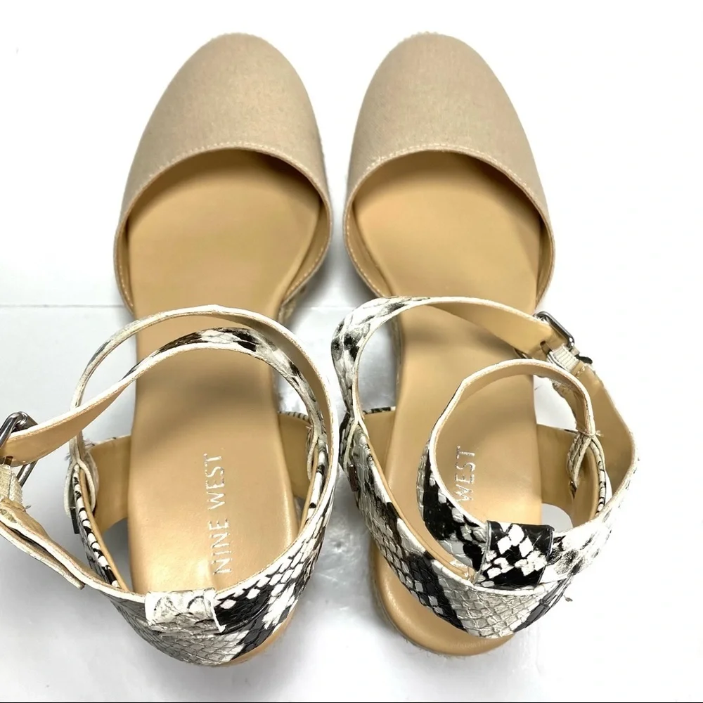 Nine West Wedge Espadrille Beige Snake Print‎ 10M